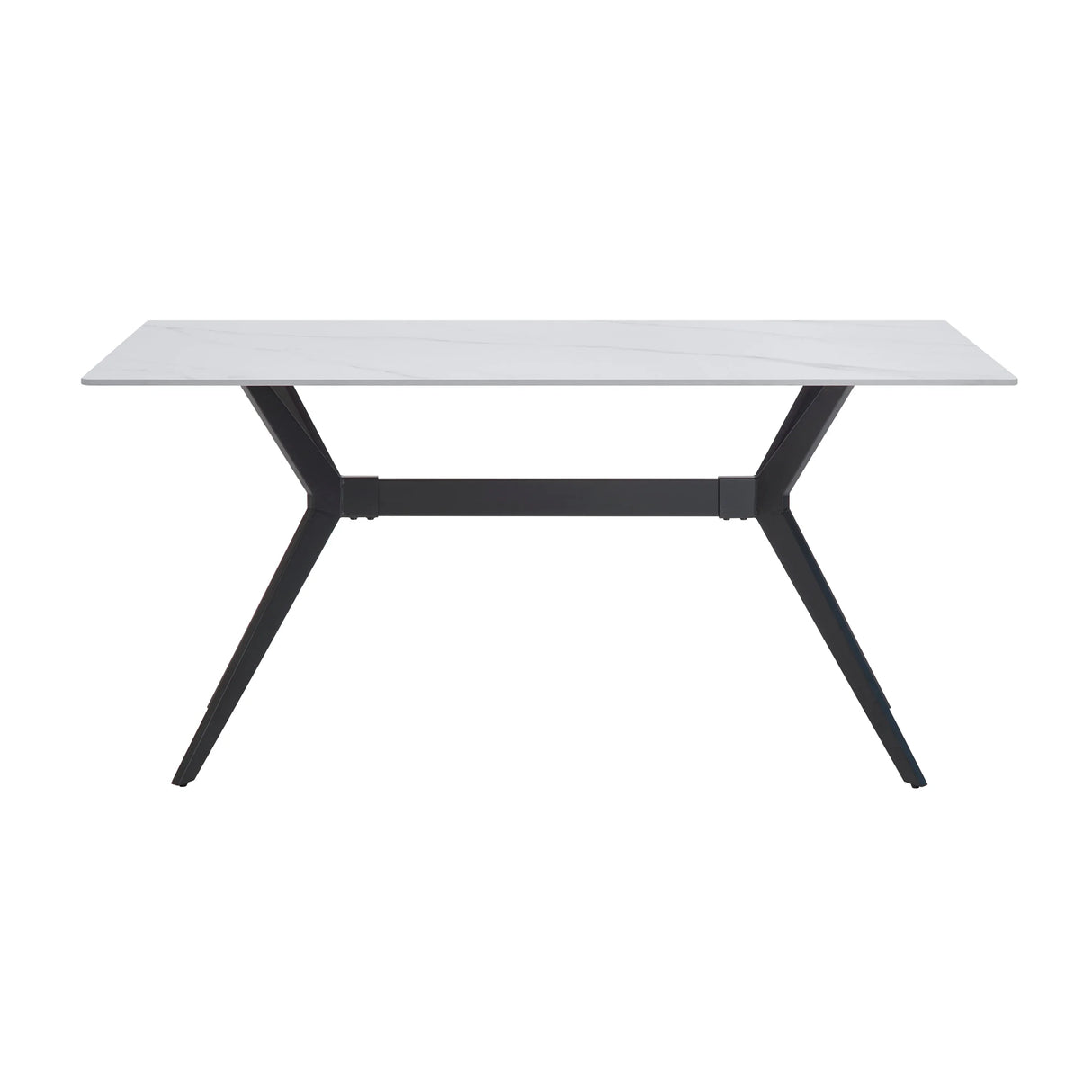 Dining Set Marble Look Table Faux Leather Chairs Gray - Furniture Home Direct