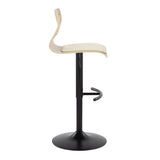 Folia - Mid Century Modern Adjustable Barstool With Swivel With Rounded T Footrest (Set of 2) - Furniture Home Direct