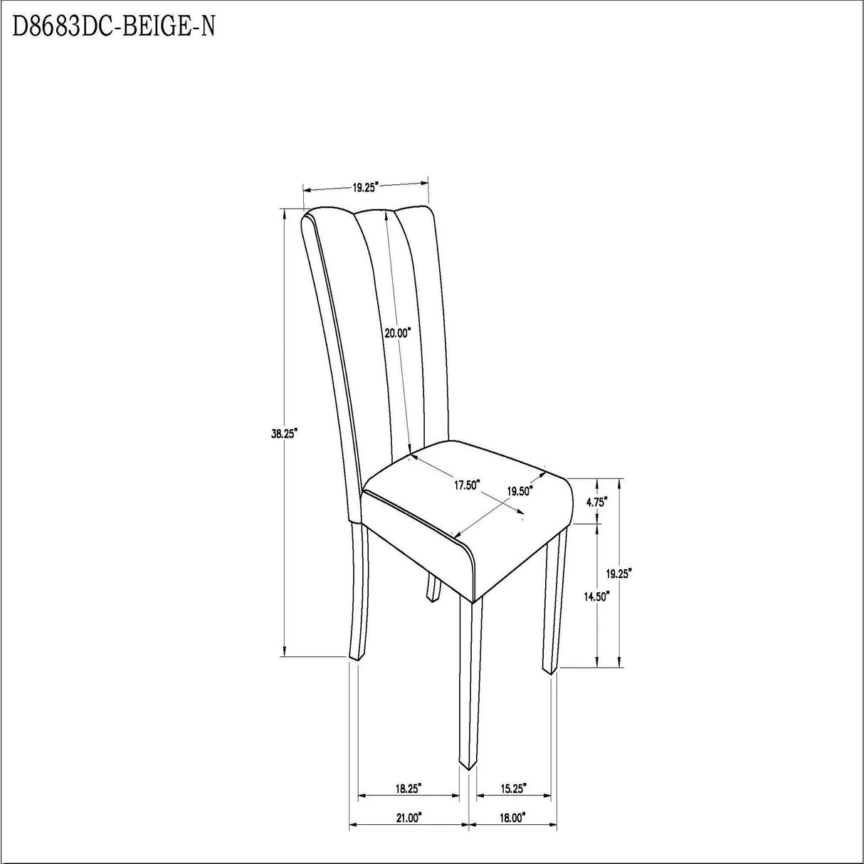 Stone - Dining Chair (Set of 2) - Beige - Furniture Home Direct