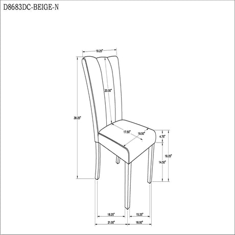Stone - Dining Chair (Set of 2) - Beige - Furniture Home Direct