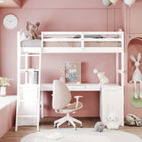 Loft Bed With Drawers, Cabinet, Shelves With Desk - Furniture Home Direct