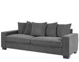 Luxe Corduroy Sofa With 5 Matching Toss Pillows, Sleek Design, Spacious And Comfortable 3 Seater Couch - Furniture Home Direct