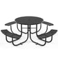 Round Outdoor Steel Picnic Table 46" With Umbrella Pole - Furniture Home Direct