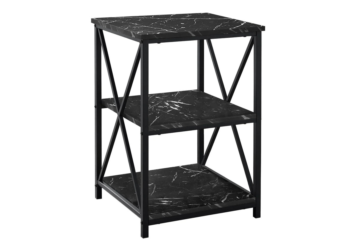 3 Tier Accent Table, Side Marble Look Contemporary & Modern - Furniture Home Direct