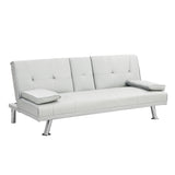 Sleeper Sofa with Armrest and Two Cup Holders - White - Furniture Home Direct
