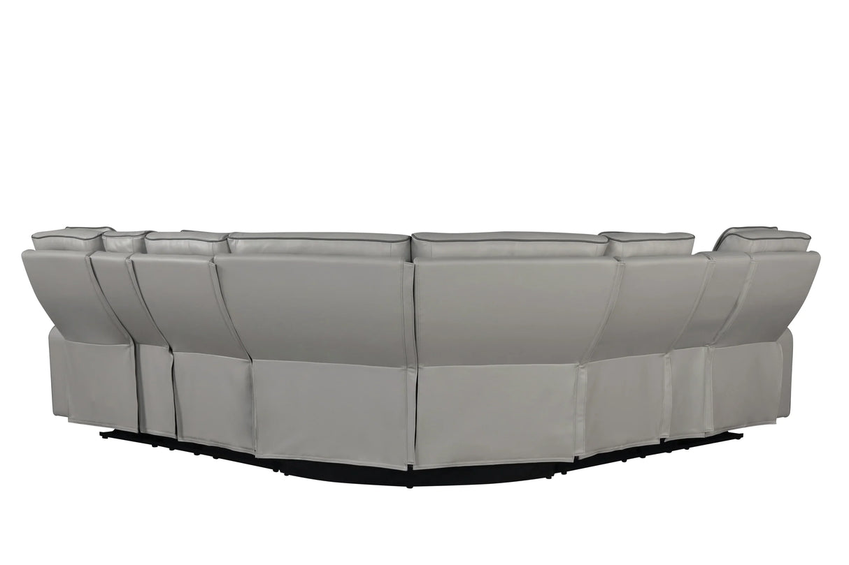 Fortuner Modern Power Reclining Sectional with Bluetooth and LED - Gray - Furniture Home Direct