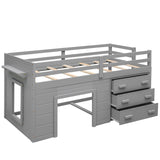 Loft Bed With Cabinet And Shelf - Furniture Home Direct