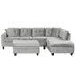 Modern Sectional Sofa With Storage Ottoman, L - Shape Couch With 2 Pillows And Cup Holders - Furniture Home Direct