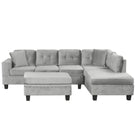 Modern Sectional Sofa With Storage Ottoman, L - Shape Couch With 2 Pillows And Cup Holders - Furniture Home Direct