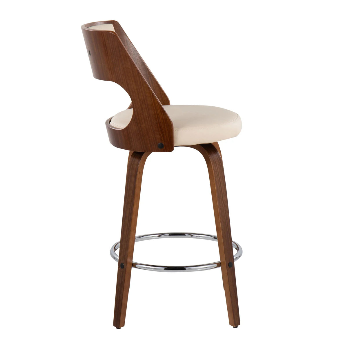 Cecina - Mid-Century Modern Fixed Height Counter Stool With Swivel And Round Footrest (Set of 2) - Furniture Home Direct