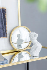 Round Mirror, Circle Mirror With Iron Frame For Living Room Bedroom Vanity Entryway Hallway - Furniture Home Direct