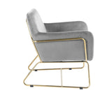 Keira - Velvet Accent Chair With Metal Base - Furniture Home Direct