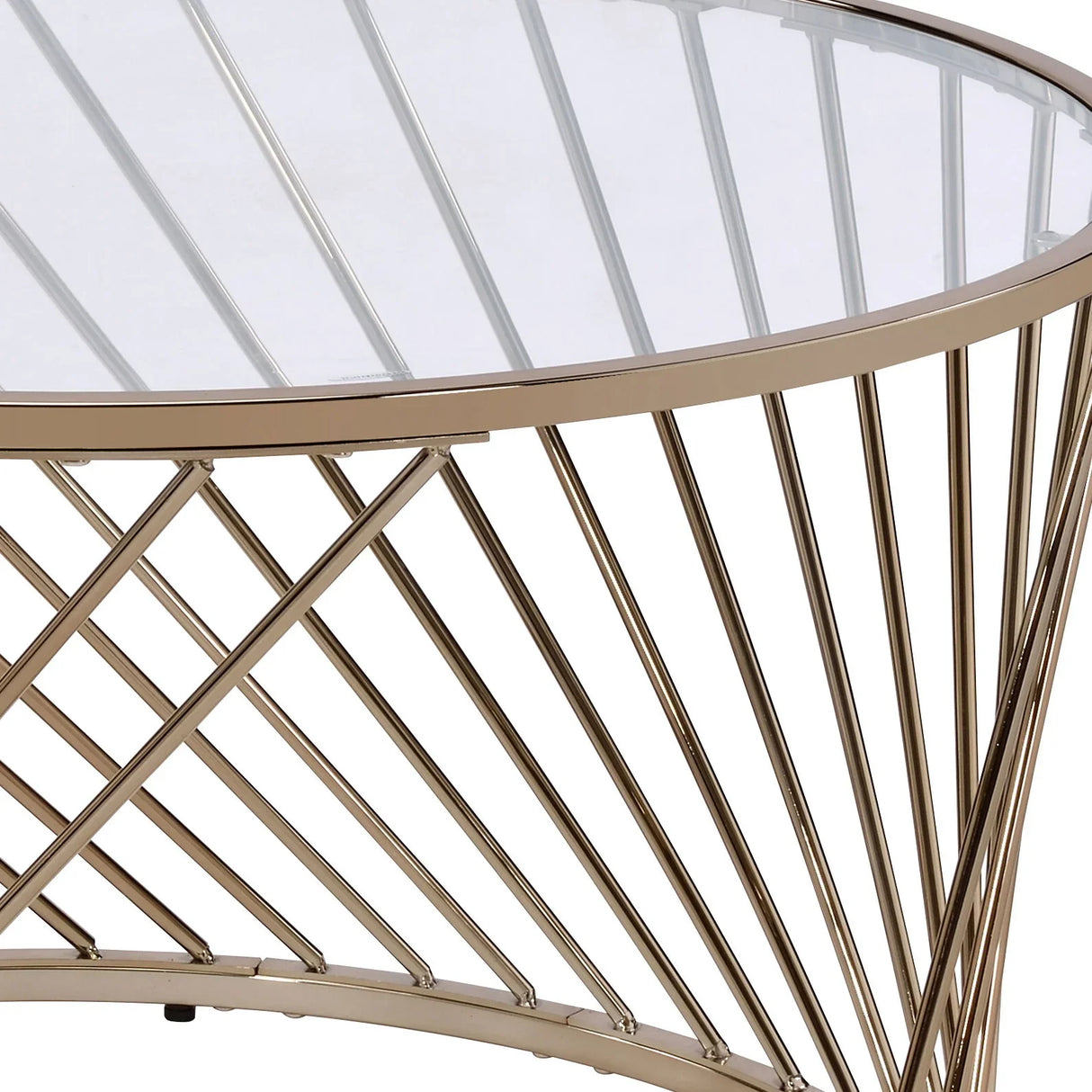 Bluelipe - Clear Glass Top With Coffee Table - Champagne - Furniture Home Direct