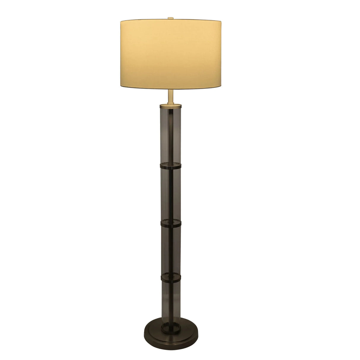 Nimbus - Floor Lamp With 3Way Rotary Switch Clear Body Base - Silver Gray / White - Furniture Home Direct
