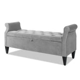 Jacqueline - Tufted Roll Arm Storage Bench - Furniture Home Direct