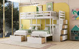 Multifunctional Triple Bunk Bed With Drawers And Guardrails - Furniture Home Direct