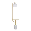 Symbol - Contemporary / Glam Floor Lamp Side Table - White Marble - Furniture Home Direct
