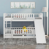 Low Bunk Bed With Slide, Fence And Ladder - Furniture Home Direct