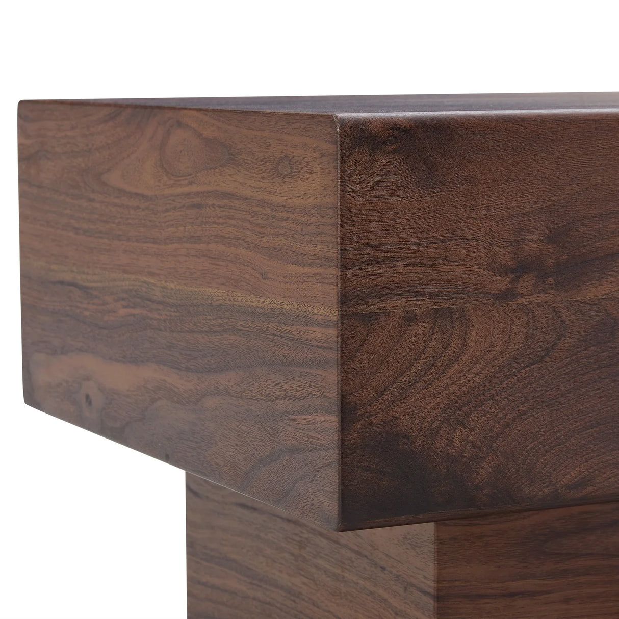 Coffee Table Solid Wood Long Rectangular Dark Walnut - Furniture Home Direct