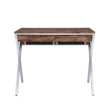 Callers - Weathered Writing Desk - Chrome / Oak - Furniture Home Direct