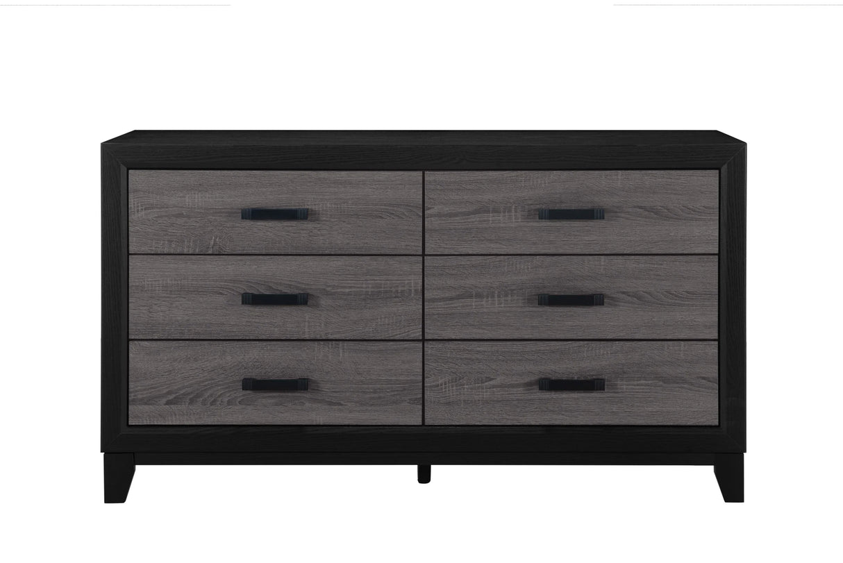 King Bedroom Set With Bed Dresser Mirror Modern Gray - Furniture Home Direct