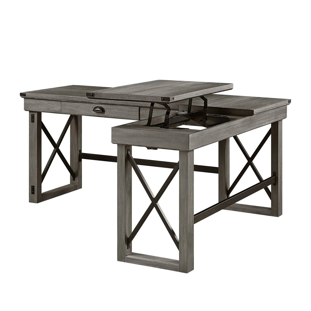 Talmar - Marble Top Weathered Writing Desk With Lift Top - Furniture Home Direct