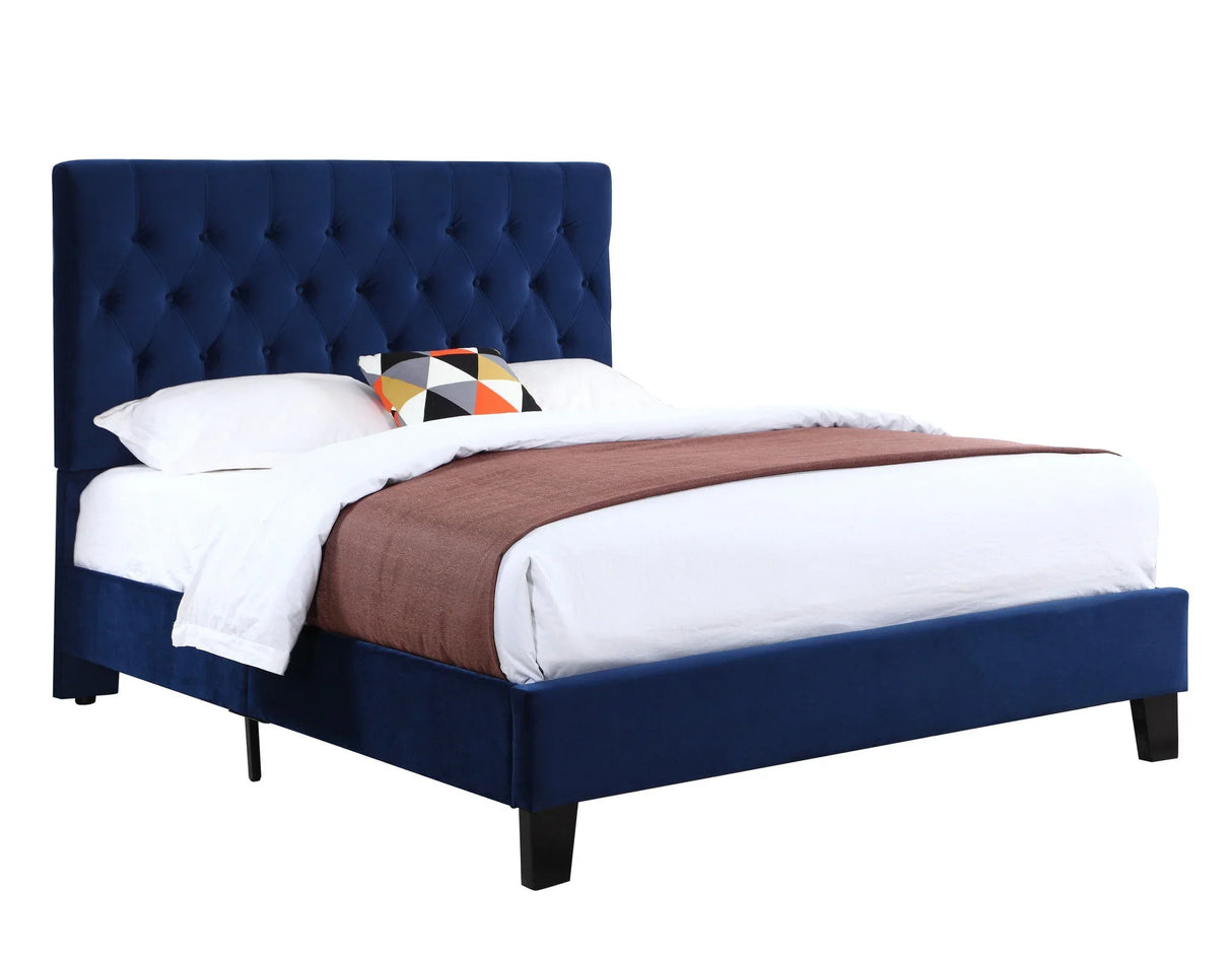 Luma - Queen Upholstered Bed - Blue - Furniture Home Direct