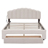 Upholstered Platform Bed With Drawer - Furniture Home Direct