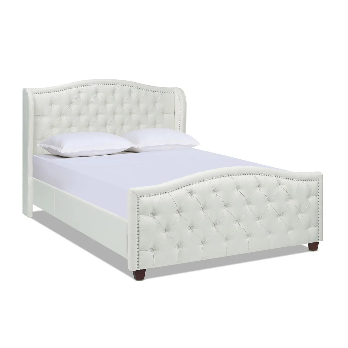 Fontana - Handcrafted Wingback Upholstered Platform Bed Frame - Furniture Home Direct