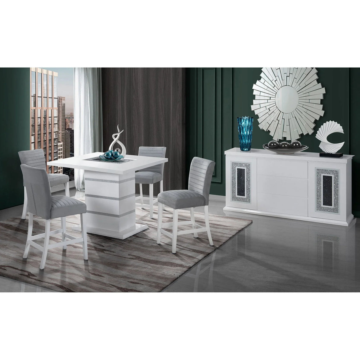 Ariya - 5 Pieces Bar Table And Bar Stool Set - Furniture Home Direct