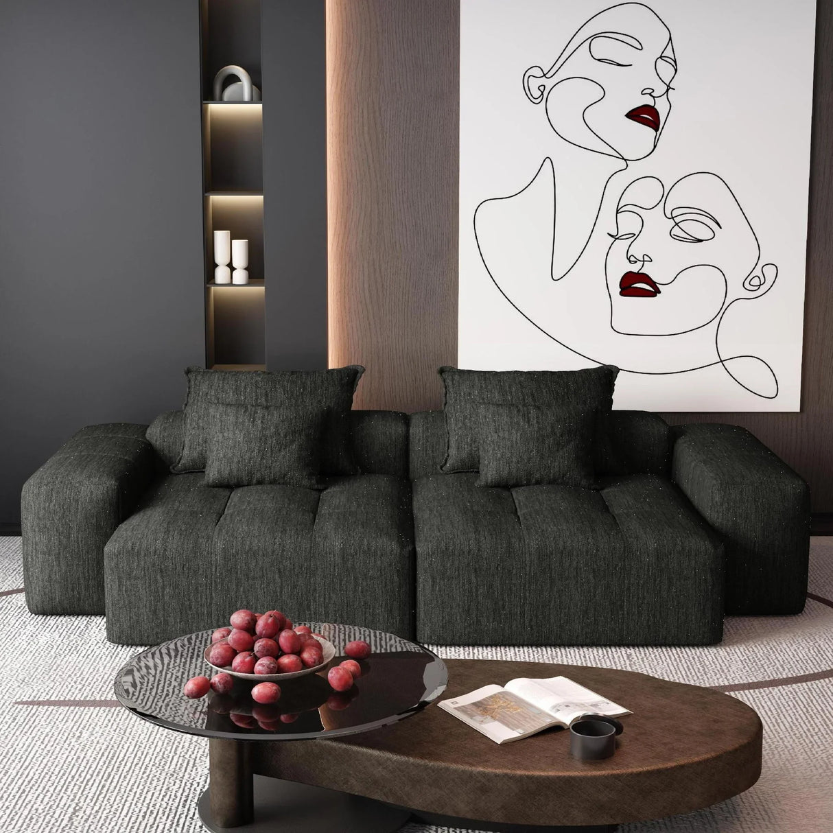 Modern Oversized Diy Combination Modular Sectional Sofa With Pillows - Furniture Home Direct