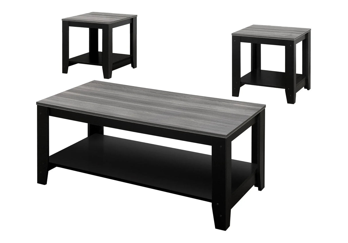 Table Set, Coffee, End, Side, Accent For Living Room Transitional (Set of 3) - Black - Furniture Home Direct