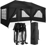 10'X20' Folding Canopy With 6 Removable Sidewalls Outdoor Event Shelter UPF 50+ Gazebo Portable Tents For Parties Beach Camping Wedding Ez Pop Up Canopy - Furniture Home Direct