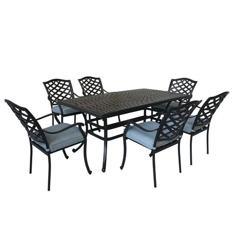Aluminum Rectangular Dining Set - Furniture Home Direct