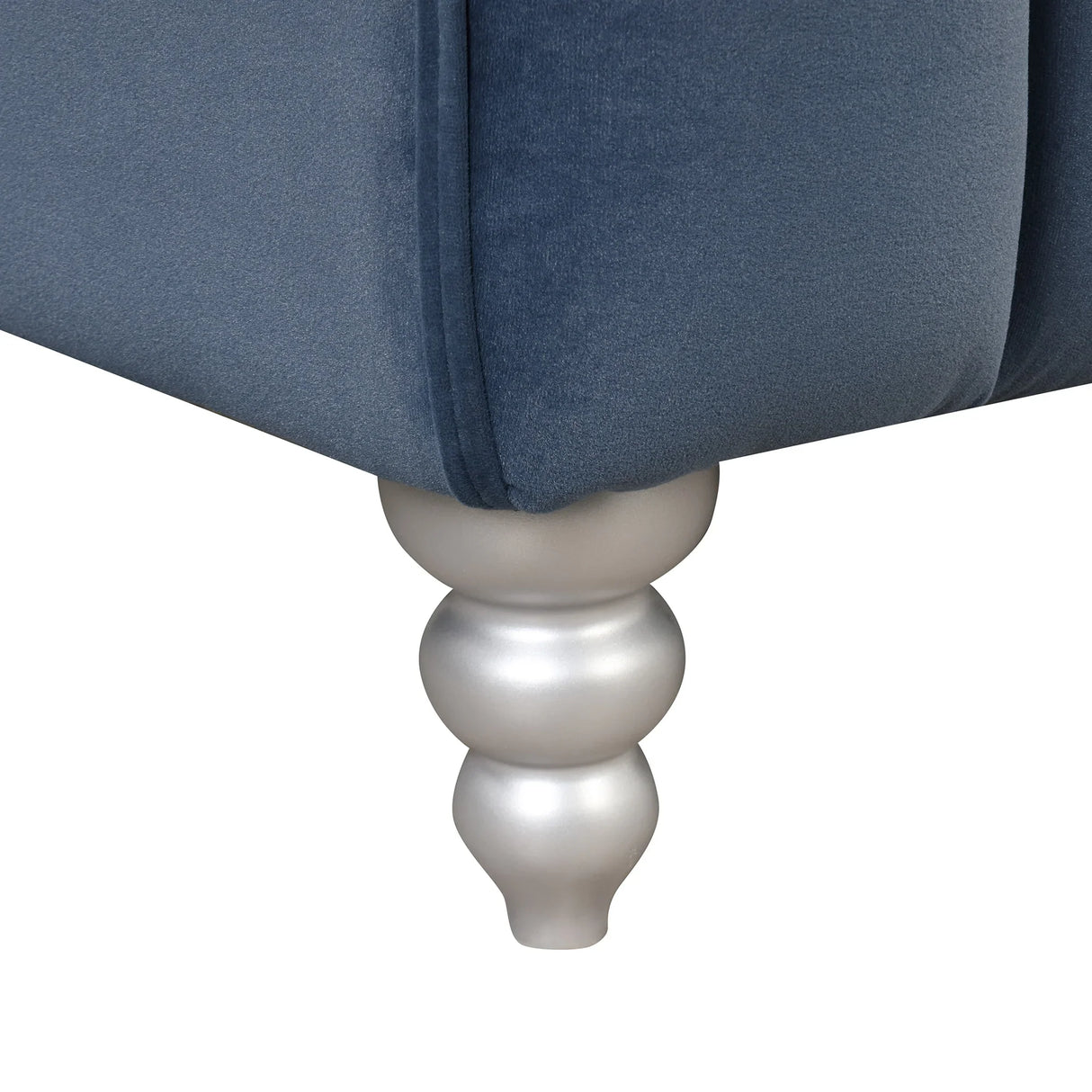 Modern 3-Living Room Set Including Sofa, love seat and Chair with solid wood legs, buttoned tufted backrest - Blue - Furniture Home Direct