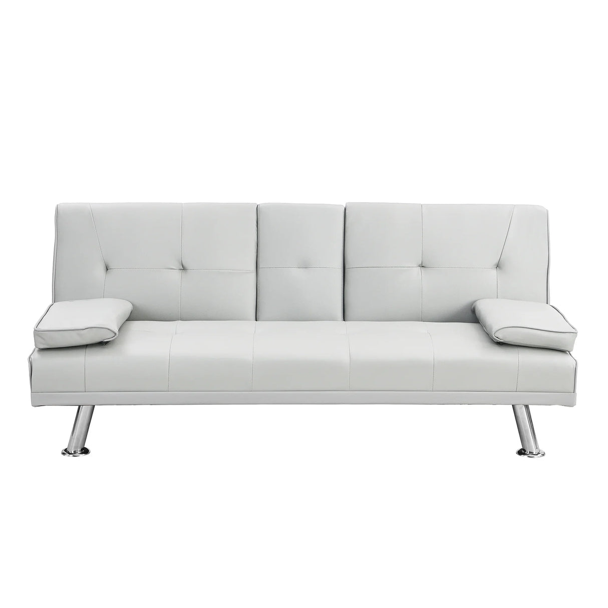 Sleeper Sofa with Armrest and Two Cup Holders - White - Furniture Home Direct