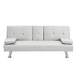 Sleeper Sofa with Armrest and Two Cup Holders - White - Furniture Home Direct