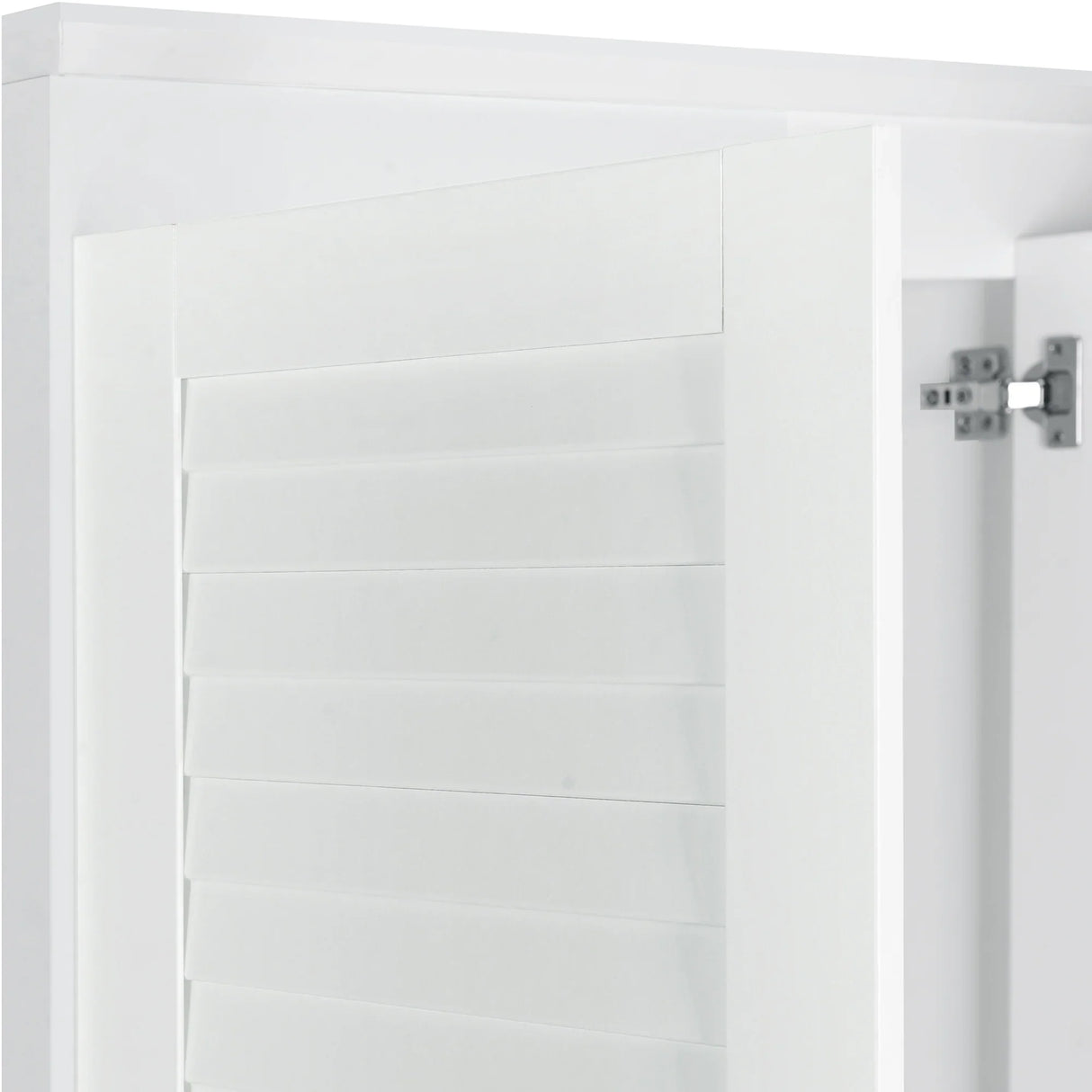 3 Shutter Door Wardrobe Armoire Closet with 2 Drawers, White - Furniture Home Direct