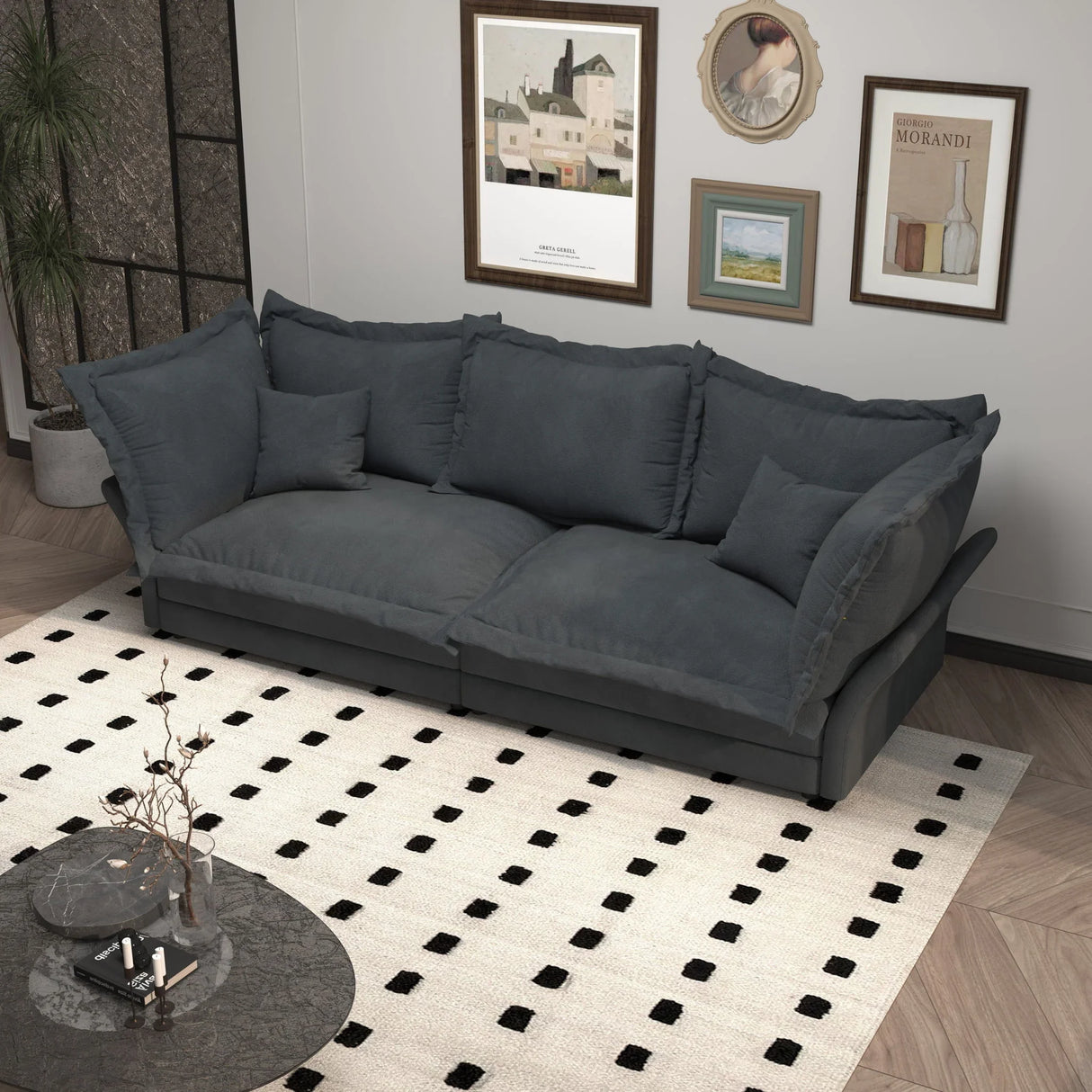 Modern Comfy Upholstered Sofa Cloud Couch, Deep Seat Couches With Multiple Large Soft Pillows - Furniture Home Direct