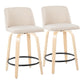 Toriano - Contemporary, Fixed Height Counter Stool With Swivel And Round Footrest (Set of 2) - Furniture Home Direct