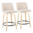 Toriano - Contemporary, Fixed Height Counter Stool With Swivel And Round Footrest (Set of 2) - Furniture Home Direct