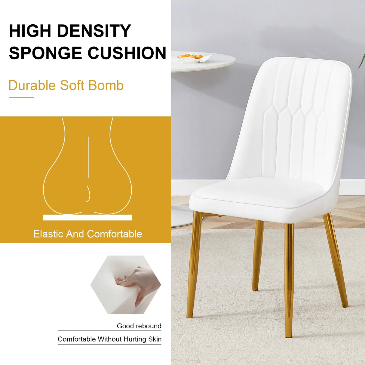 4 Modern Dining Chairs - White - Furniture Home Direct