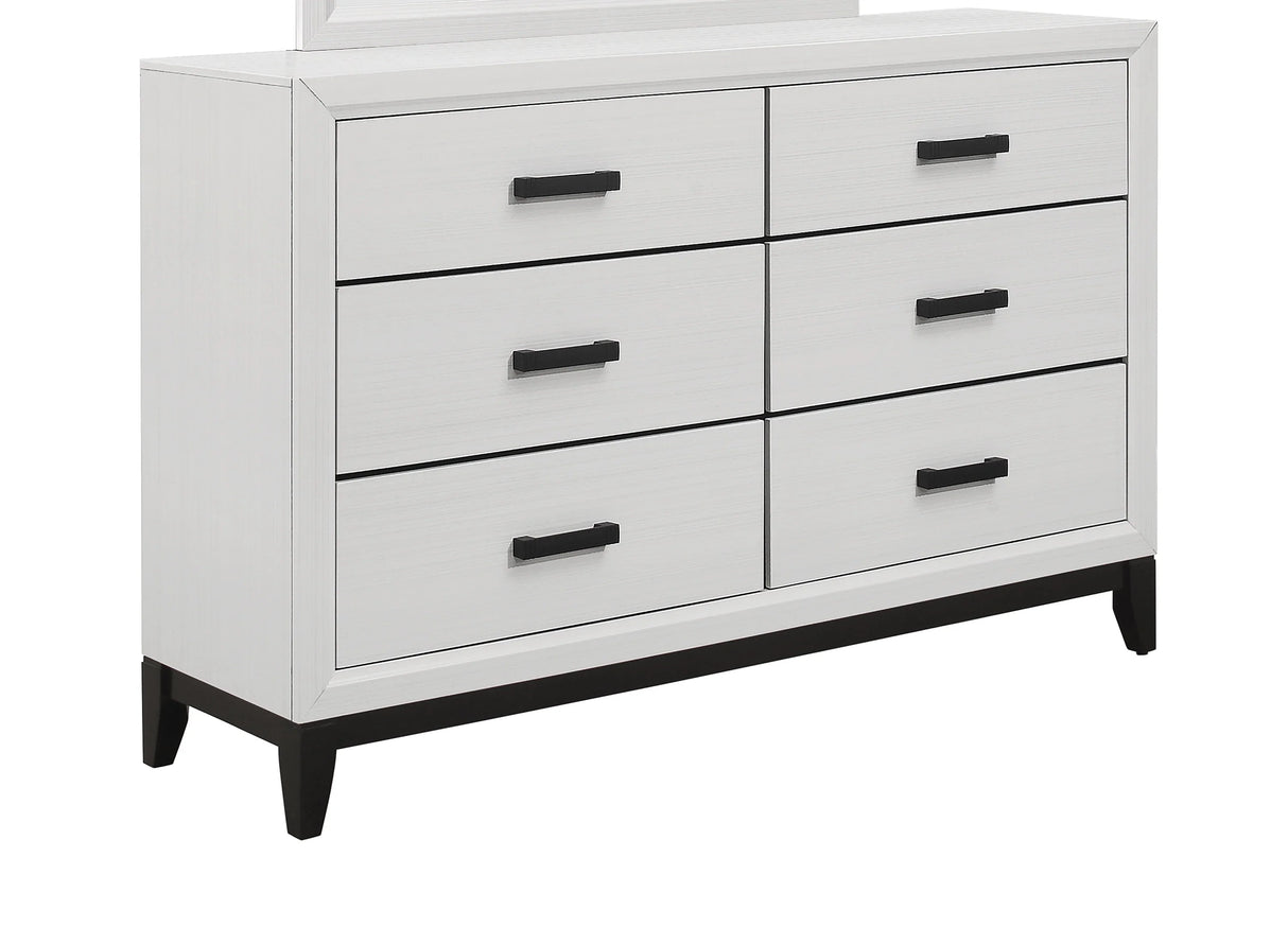 Queen Bedroom Set Transitional Style Rubber Wood White - Furniture Home Direct