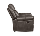 Lydia - Leather Aire Motion Loveseat With USB Console - Brown - Furniture Home Direct
