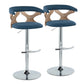 Gardenia - Contemporary Adjustable Barstool With Swivel / Rounded T Footrest (Set of 2) - Furniture Home Direct