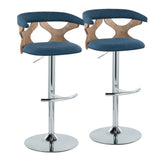 Gardenia - Contemporary Adjustable Barstool With Swivel / Rounded T Footrest (Set of 2) - Furniture Home Direct