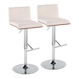 Mason - Contemporary Adjustable Barstool & Swivel With Straight T Footrest (Set of 2) - Furniture Home Direct