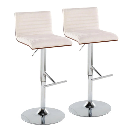 Mason - Contemporary Adjustable Barstool & Swivel With Straight T Footrest (Set of 2) - Furniture Home Direct