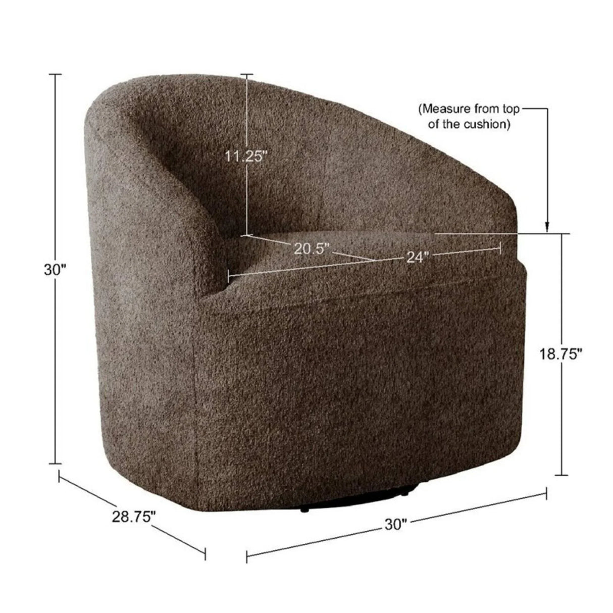 Upholstered 360 Degree Swivel Chair - Furniture Home Direct