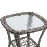 3 Piece Conversation Set With Glass Coffee Table - Navy Blue - Furniture Home Direct